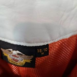 Women Harley Davidson white leather pants